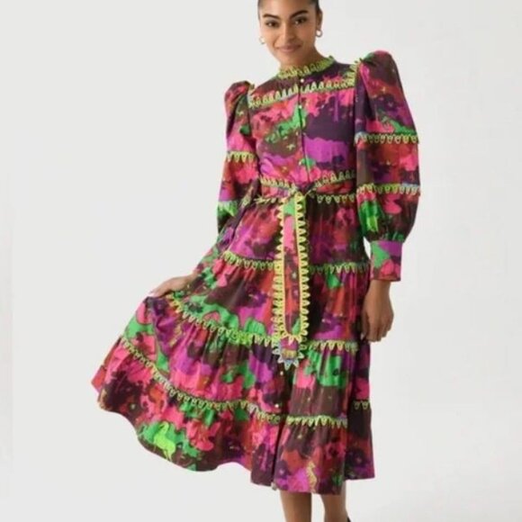Brand NWT Celia B sz large Hasu dress multicolor Maxi Dress - Picture 1 of 9